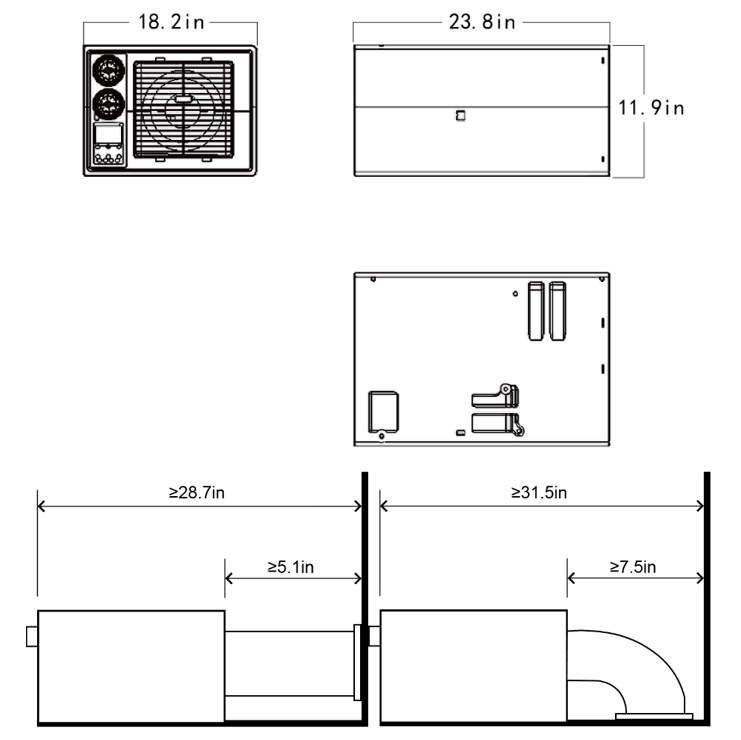 [PRE-ORDER DEPOSIT] 12/24V 8000Btu VELIT 2000U Under Bench Air Conditioner