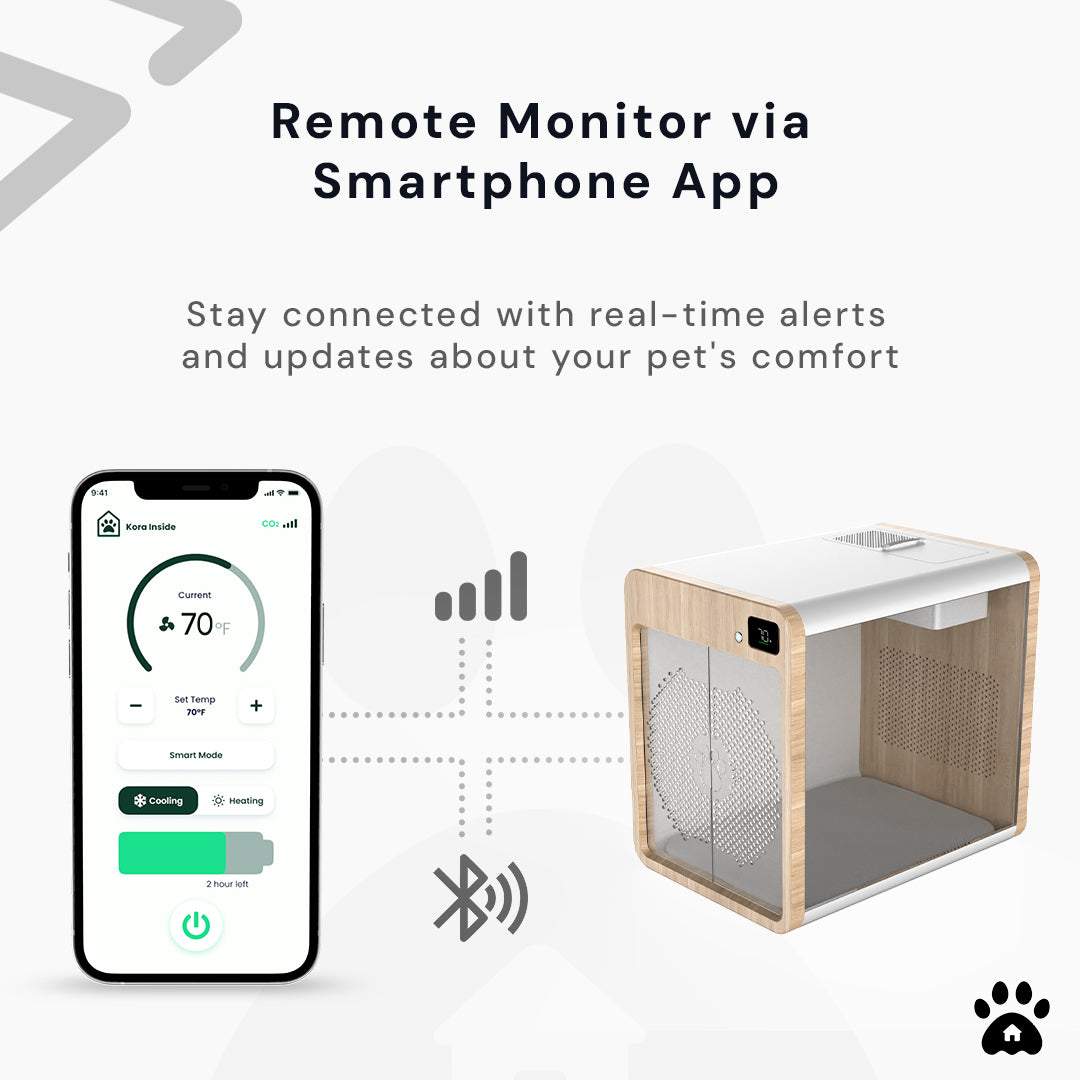 Velit Comfort Pod - A Smart Air-Conditioned Pet Crate Remote Monitor via smartphone app