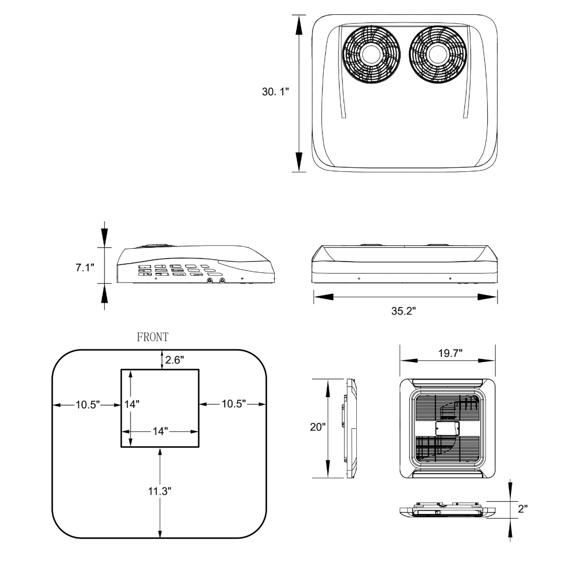 [PREORDER] Velit V3 with Ventilation - 12V/48V Rooftop Air Conditioner